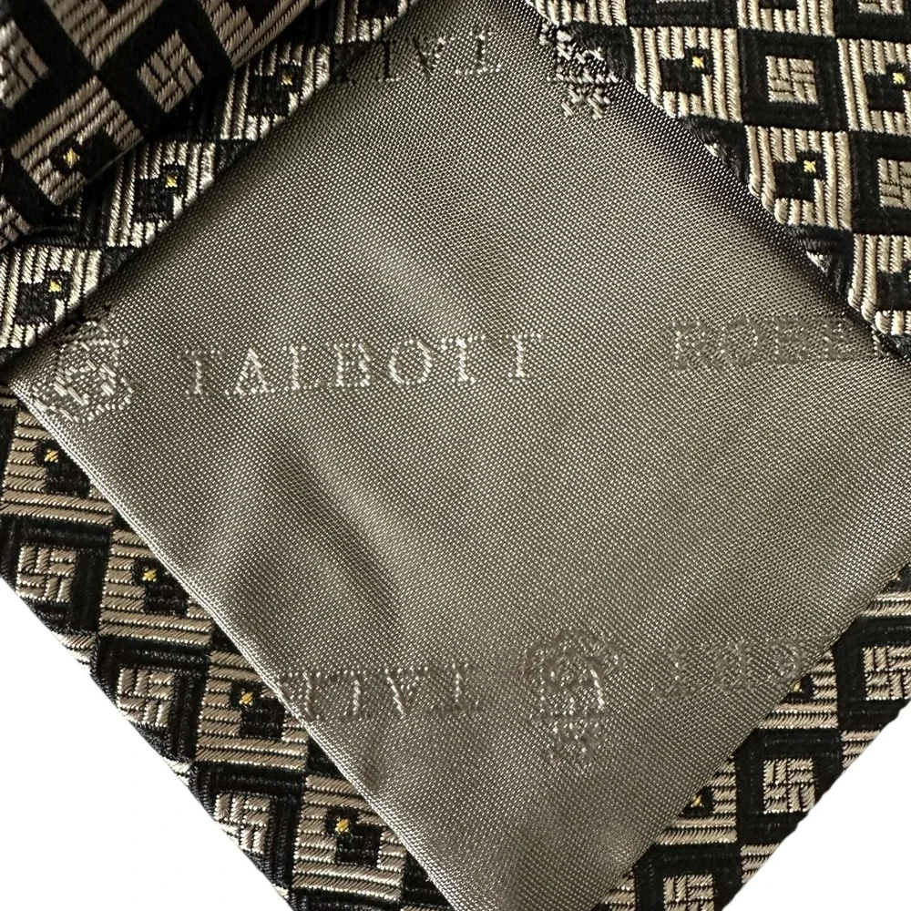 Mens Necktie Bundle Lot 6pc Gold Green Brown Geometric‎ Leaf Professional Ties